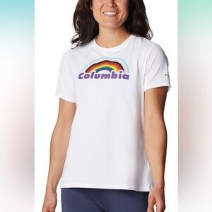 NWT-Columbia Women's Sun Trek Short Sleeve Graphic Tee-Pride Edition- Size XL